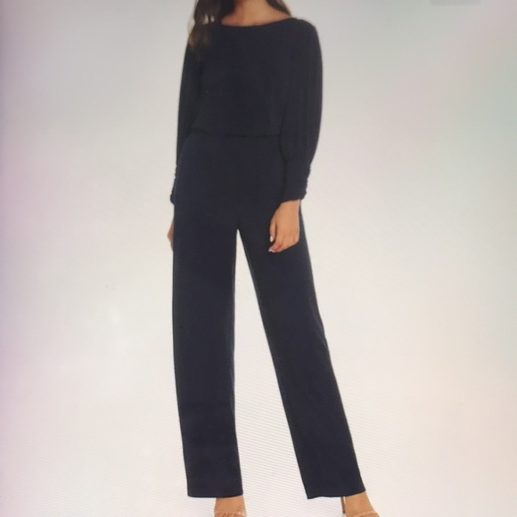 VINCE CAMUTO BLOUSON NAVY JUMPSUIT SIZE 2 - Picture 2 of 11